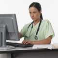 Nurse computer Royalty Free Stock Photo