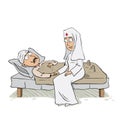 Nurse conforting patient