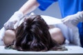 Nurse covering the dead body Royalty Free Stock Photo