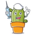 Nurse cute cactus character cartoon