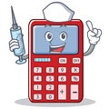 Nurse cute calculator character cartoon