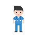 Nurse, Cute character healthcare staff, flat design