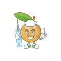 Nurse cute longan fruit cartoon with character mascot.