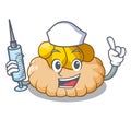 Nurse delicious biscuit with ice cream character