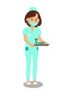 Nurse, Doctor Assistant Flat Vector Illustration