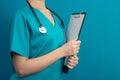 Nurse doctor blue woman healthcare medical