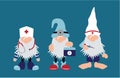 Nurse and Doctor Gnomes with stethoscope & shot