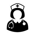 Nurse doctor in medical uniform vector icon