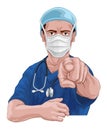 Nurse Doctor Pointing Your Country Needs You Royalty Free Stock Photo