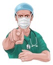 Nurse Doctor Pointing Your Country Needs You Royalty Free Stock Photo