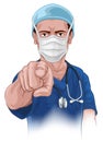 Nurse Doctor Pointing Your Country Needs You Royalty Free Stock Photo