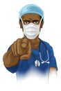 Nurse Doctor in PPE Mask Pointing Needs You Royalty Free Stock Photo