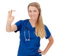 Nurse / doctor showing blank board sign Royalty Free Stock Photo