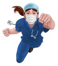 Nurse Doctor Woman Super Hero Medical Concept Royalty Free Stock Photo