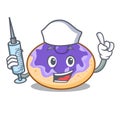 Nurse donut blueberry character cartoon