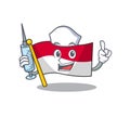 Nurse flag indonesia hoisted on cartoon poles