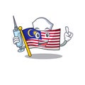 Nurse flag malaysia cartoon isolated with character