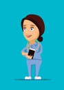 Nurse & friendly healthcare doctor illustration with stethoscope icon