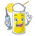 Nurse glass fresh lemon juice on mascot Royalty Free Stock Photo