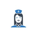 Nurse Glyph Related Vector Icon.