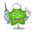 Nurse green ivy leaf on character cartoon Royalty Free Stock Photo