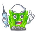 Nurse green seaweed isolated with the character