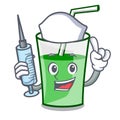 Nurse green smoothie character cartoon