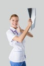 Nurse has been studying the X-ray Royalty Free Stock Photo