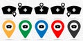 Nurse hat icon in location set. Simple glyph, flat illustration element of medicine theme icons Royalty Free Stock Photo