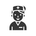 Nurse, healthcare and medical related solid icon