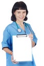 Nurse holding clipboard Royalty Free Stock Photo