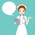Nurse Holding Clipboard Talking