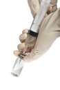 Nurse holding a syringe for injection Royalty Free Stock Photo