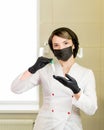 Nurse holding test tubes Royalty Free Stock Photo