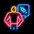 nurse injection neon glow icon illustration