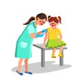 Nurse Injection Vaccination Girl Patient Vector Illustration Royalty Free Stock Photo
