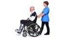 Nurse and injured man in wheelchair Royalty Free Stock Photo