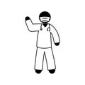 Nurse isolated icon, stick figure medical worker, stickman