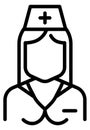 Nurse line icon. Female medical worker avatar