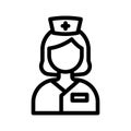 nurse line icon illustration vector graphic