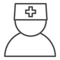 Nurse line icon. Vector editable stroke. Eps 8