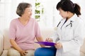 Nurse Making Notes During Home Visit With Senior woman Royalty Free Stock Photo