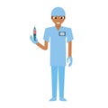 nurse male suit gloves and syringe