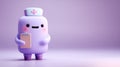 Nurse Mascot Character With Clipboard Standing in a Blank Pastel Studio Environment Smiling in a Friendly Way Royalty Free Stock Photo