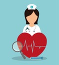 nurse medical heartbeat loupe syringe Royalty Free Stock Photo