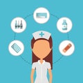 Nurse medical people first aid icons