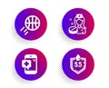 Nurse, Medical phone and Basketball icons set. Ph neutral sign. Medicine pill, Mobile medicine, Sport ball. Vector