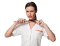 Nurse or medicine student hanging with the stethoscope