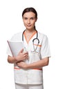 Nurse or medicine student holding a file