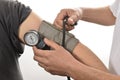 Nurse monitoring blood pressure